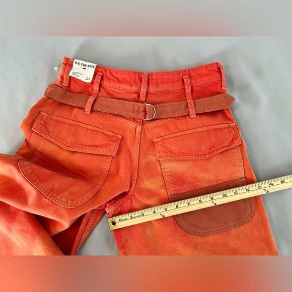 Free People We The Free‎ Waterfalls Baggy Wide Leg Jeans Orange Size 27 NWT Y2K - Picture 14 of 16